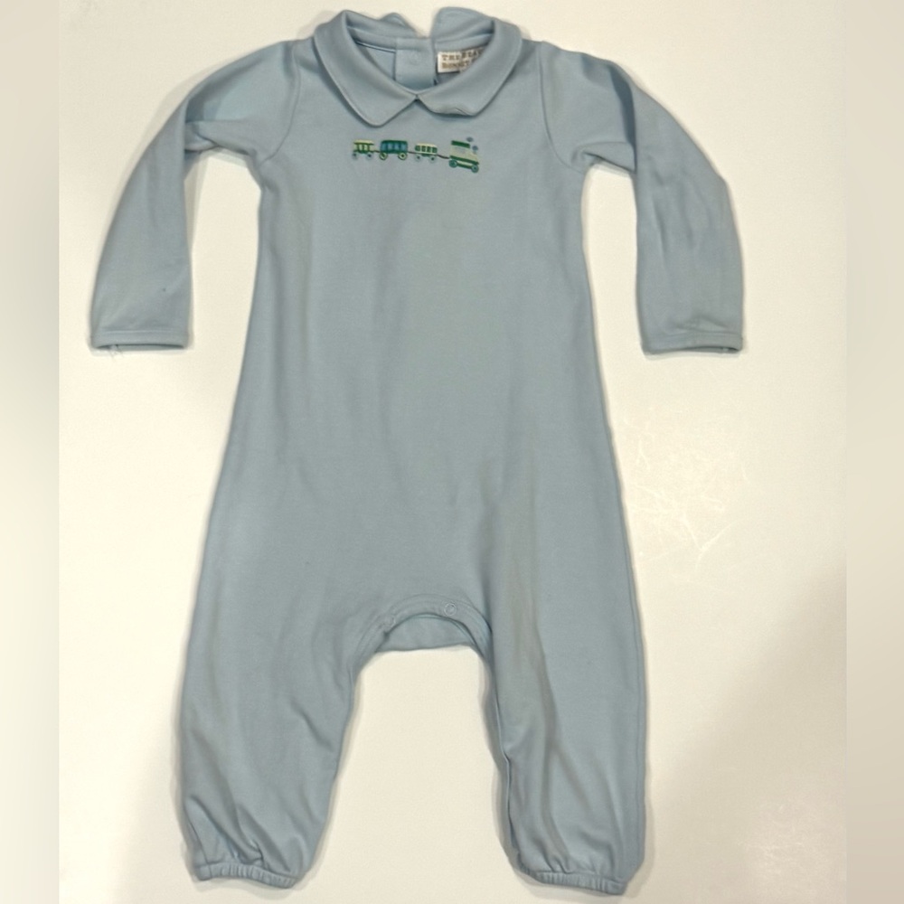 The Beaufort Bonnet Company 6–12M Pima Cotton One-Piece Outfit – Blue – Like New